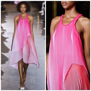 Stella Mccartney Primrose Plisse Pleated Layered Runway Dress $2870 IT 38 US 2